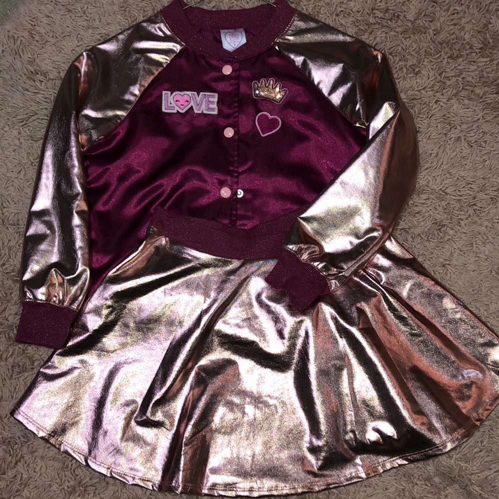 Girls Bomber Jacket & Skirt Set!